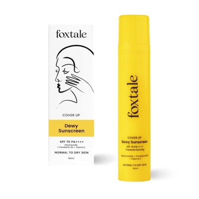 Picture of Foxtale Niacinamide Dewy Sunscreen SPF 70 PA++++ | No White Cast | Non Greasy | Anti-Tan Formula | For Spot Depigmentation | Men & Women | 50 ml