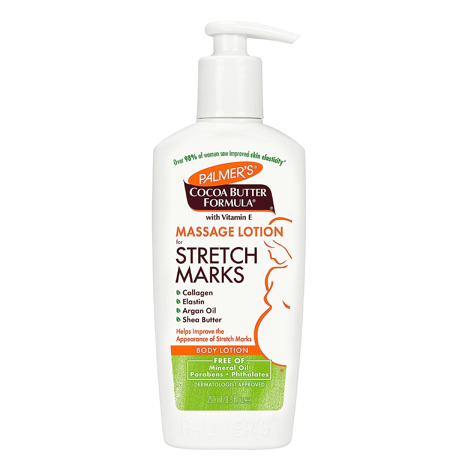 Picture of Palmer's Cocoa Butter Formula Massage Lotion for Stretch Marks, Pregnancy Skin Care, Belly Cream with Collagen, Elastin, Argan Oil and Shea Butter, 8.5 Ounces