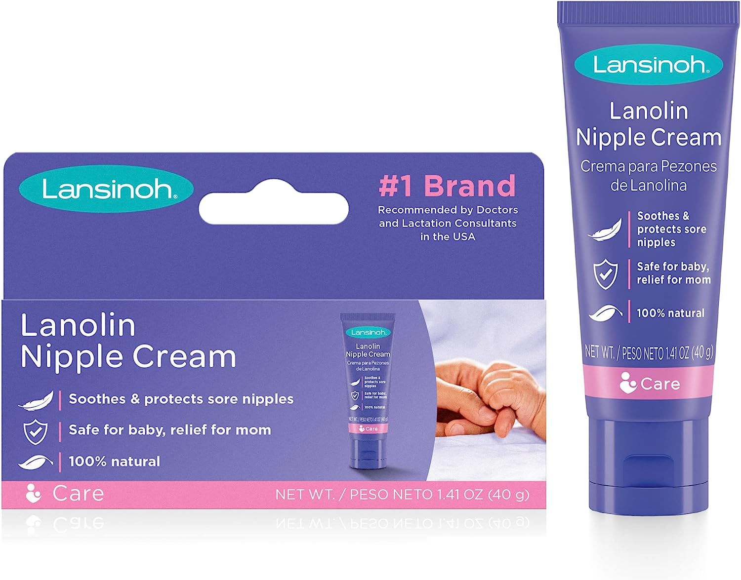 Picture of Lansinoh Lanolin Nipple Cream, Safe for Baby and Mom, Breastfeeding Essentials, 1.41 Ounces (USA)