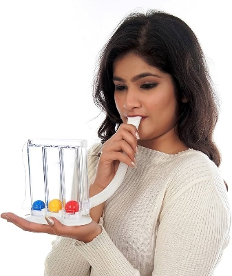 Picture of Auflex Spirometer Breathing Exercise - 3 Ball Incentive Lung Exerciser Device