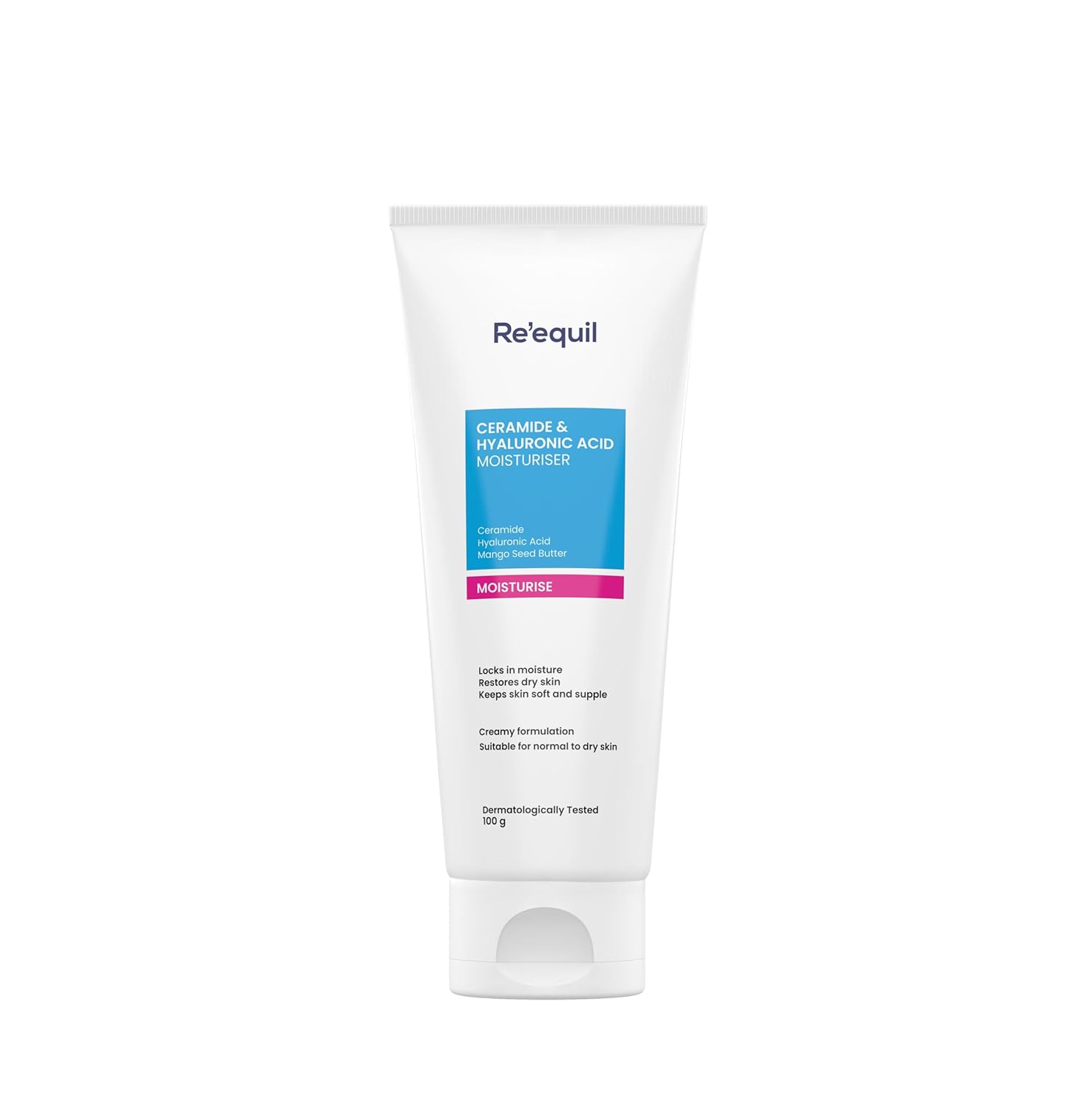 Picture of Re’equil Ceramide & Hyaluronic Acid Moisturiser | Moisturizer for Face | Barrier Repair Cream | Long Lasting Hydration | Suitable for Normal To Dry Skin | 100g