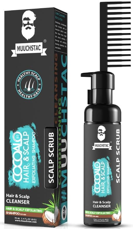 Picture of Muuchstac Cocoalo Hair & Scalp Exfoliating Shampoo For Men - Deep Cleansing Formula for Healthy Hair & Scalp, Removes Dirt, Promotes Hair Growth, Scalp Scrub (70 ml)