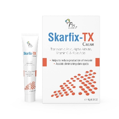 Picture of Fixderma 10% Tranexamic Acid + 2% Kojic Acid + 1% Arbutin SKARFIX -TX Face Cream | Pigmentation Removal Cream | Uneven Skin Tone, Reduces Dark Spots and Blemishes - 15 gm