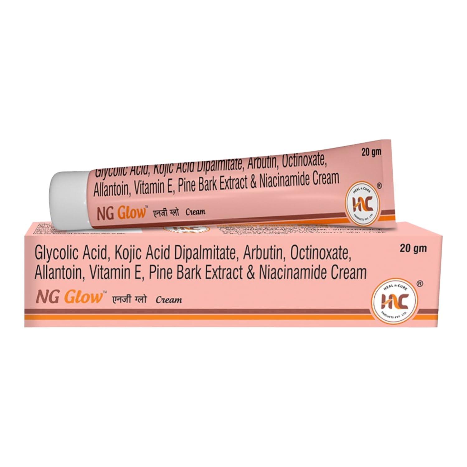 Picture of HealNCure NG Glow Cream - Enriched With Kojic Acid &Glycolic Acid | Anti-melasma cream, Pigmentation removal cream, Helps to remove Acne Scar, Dark/Age Spots, Uneven Skin Shade-20gm