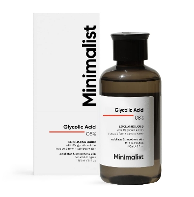 Picture of Minimalist 8% Glycolic Acid Toner For Glowing Skin | Multi-functional Exfoliating Toner With Bamboo Water for Body, Face, Underarms & Scalp | For Women & Men | 150 ml