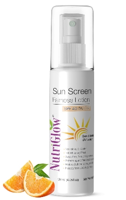 Picture of NutriGlow Sunscreen Lotion SPF 40 & PA+++, Non-Greasy, with Broad Spectrum, UV A & UV B Blue Light Protection, for Men & Women Suitable for Oily, Dry, Sensitive & Combination Skin, Sulpahate Free, 120ml