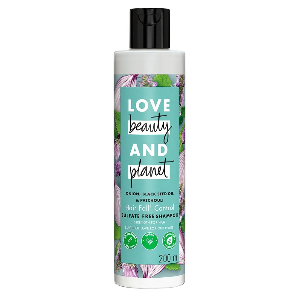 Picture of Love Beauty & Planet Onion, Black Seed & Patchouli Hairfall Control Natural Shampoo|No Sulfates,No Paraben|200ml