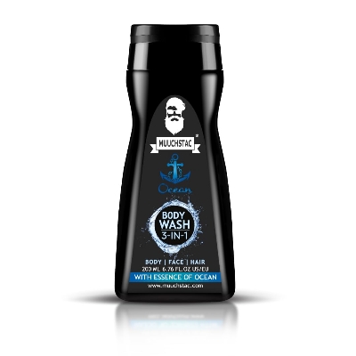 Picture of Muuchstac Ocean 3-in-1 Body Wash for Men | Clear Skin, Controls Sweat, Fights Body Acne & Bad Odour, Shower Gel for Long-Lasting Fresh | 200 ml