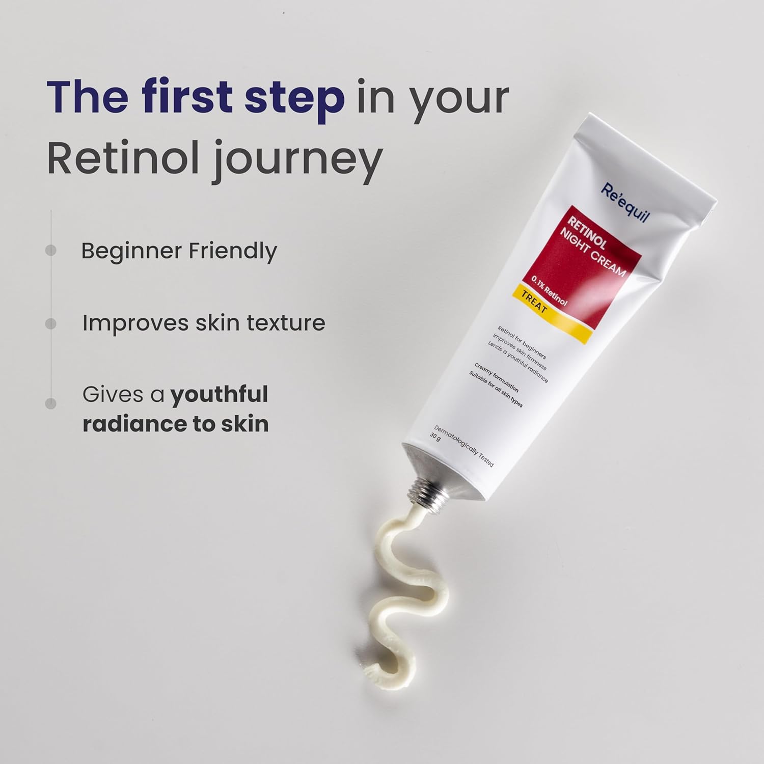 Picture of RE' EQUIL 0.1% Retinol Night Cream | Repairs Wrinkles & Fine Lines | Improves Skin Firmness | Beginner Friendly | All Skin Types | 30G