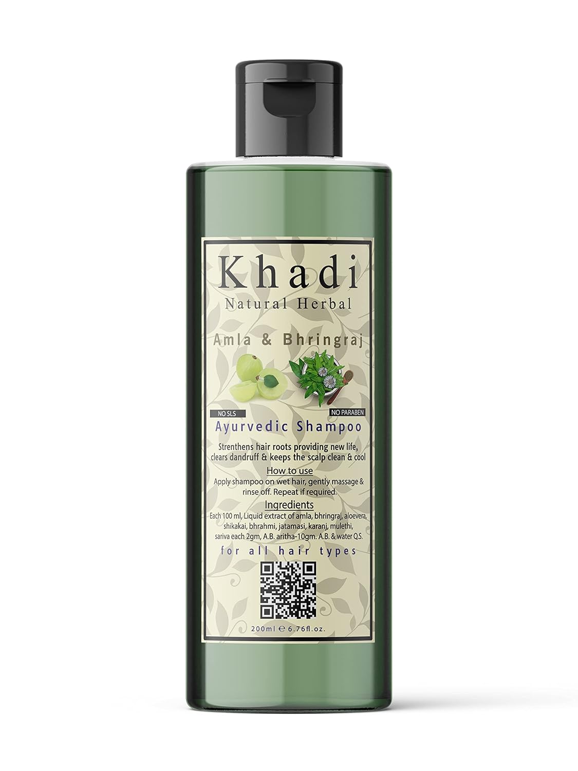 Picture of Khadi Natural Herbal Amla And Bhringraj Shampoo/Cleanser | SlS And Parben Free For Men Women (Pack Of 200ml)
