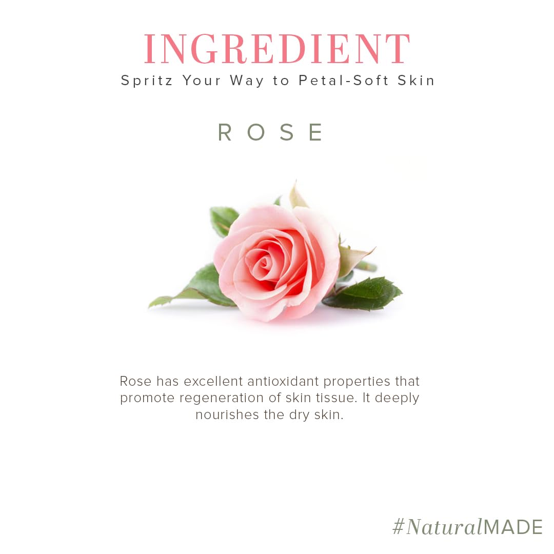 Picture of Khadi Natural Rose Water Herbal Skin Toner, 210ml|Keeps skin scented and moisturized|Maintain skin's pH balance| Prevents acne|Suitable for All Skin Types