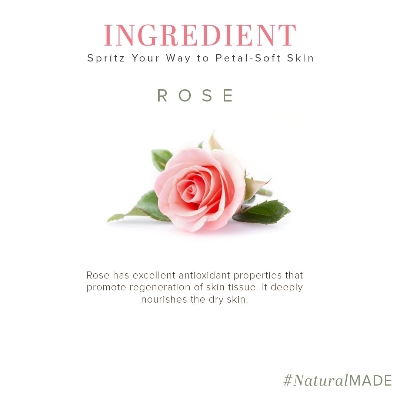 Picture of Khadi Natural Rose Water Herbal Skin Toner, 210ml|Keeps skin scented and moisturized|Maintain skin's pH balance| Prevents acne|Suitable for All Skin Types