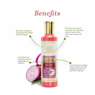 Picture of Khadi Natural Red Onion Hair Cleanser-Sulphate & Paraben Free-210 ml