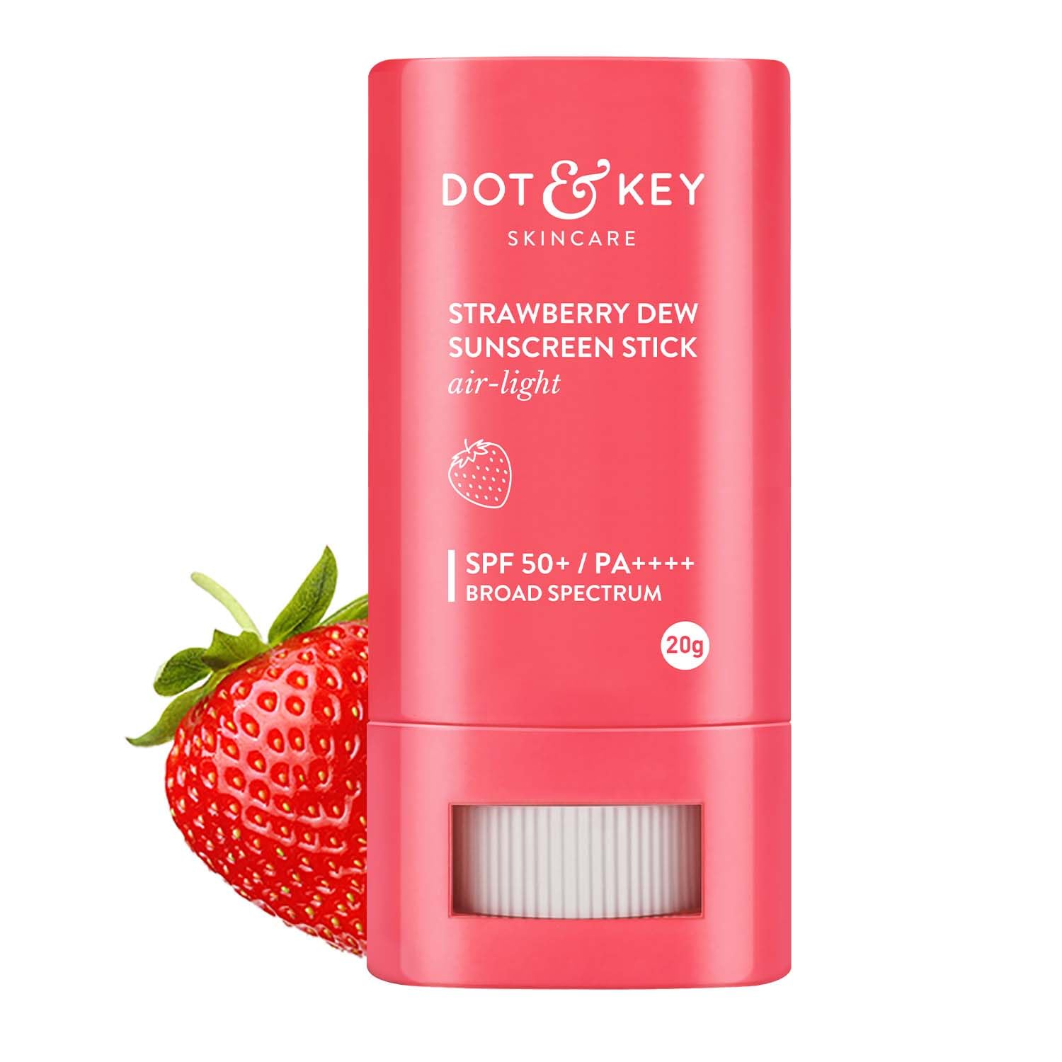 Picture of Dot & Key Strawberry Dew Spf 50 Sunscreen Stick On-The-Go Spf 50 Pa+++, Broad Spectrum, Uva/Uvb Rays Protection With Hyaluronic & Ceramide Normal Skin Type For Hydration & Skin Barrier, Mess Free, 20G