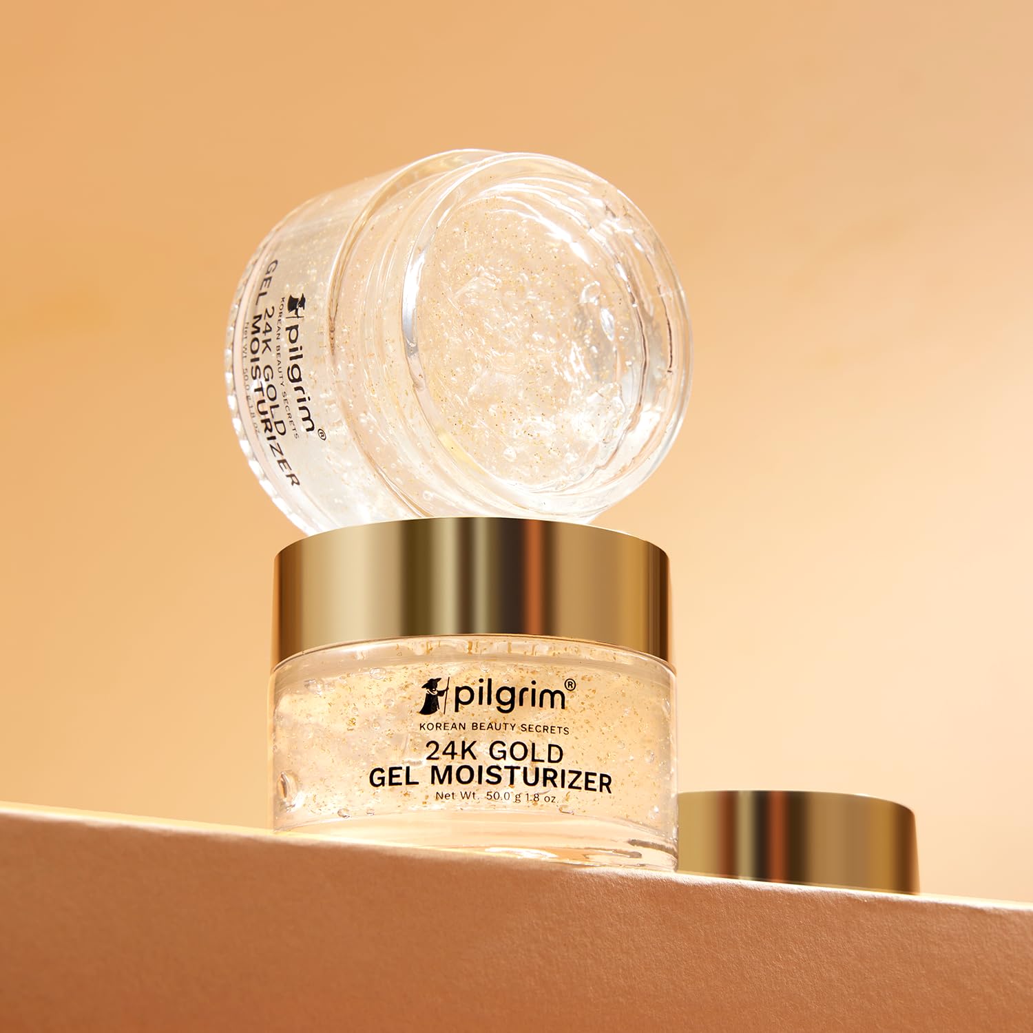 Picture of Pilgrim 24k Gold Gel Moisturizer with Hyaluronic Acid & Alpha Arbutin for men & women 50gm | Moisturizer for face | Reduces dark spots | Gives luxurious glow | Non-greasy