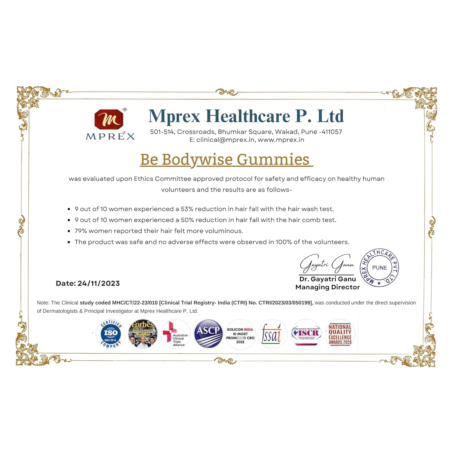 Picture of Be Bodywise Biotin Hair Gummies for Stronger, Shinier Hair & Nails | 30 Day Pack