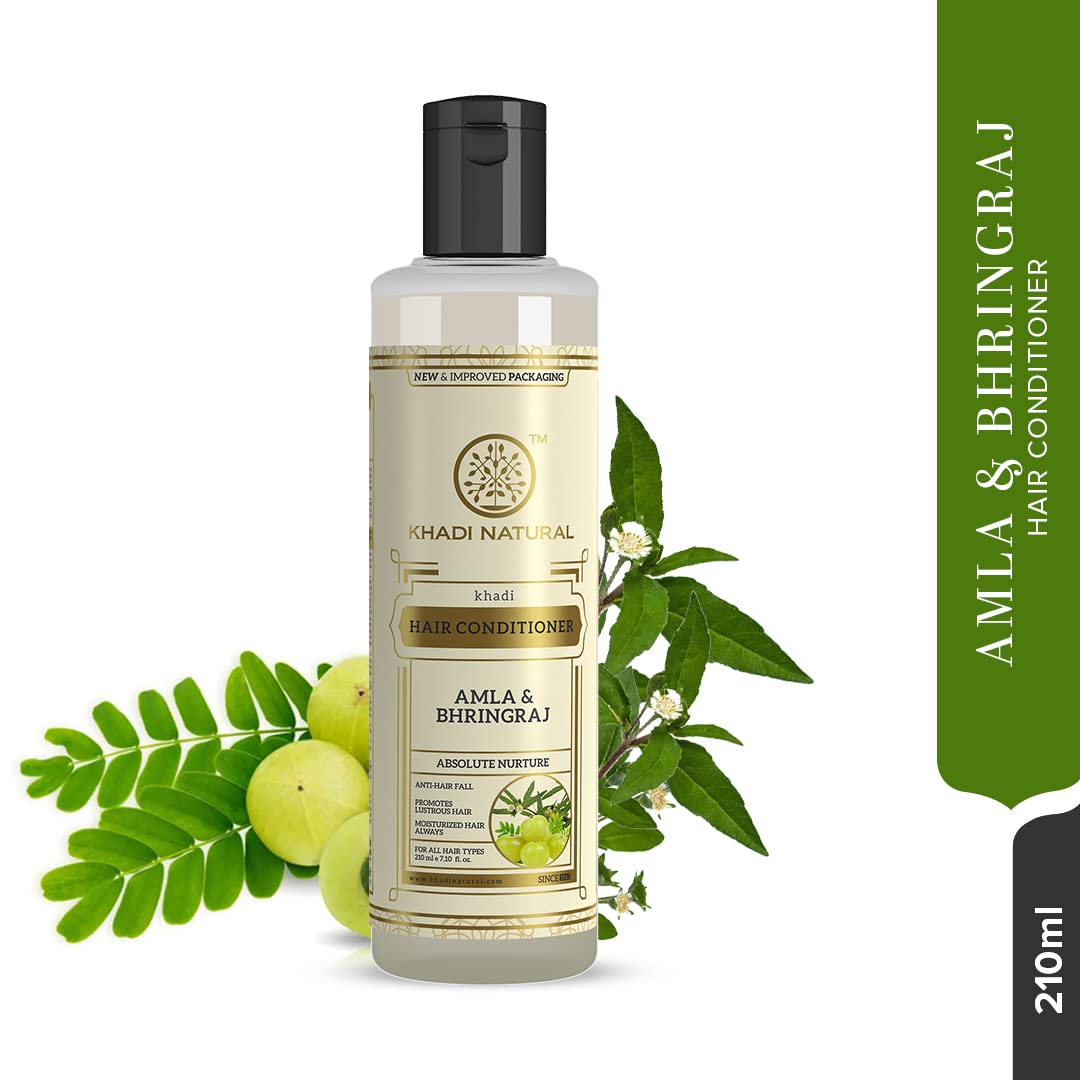 Picture of Khadi Natural Amla & Bhringraj Hair Conditioner | Anti-Hair Fall Conditioner | Nourishing Conditioner for Healthy Hair | Paraben & Silicone-Free | Suitable for All Hair Types | 210ml