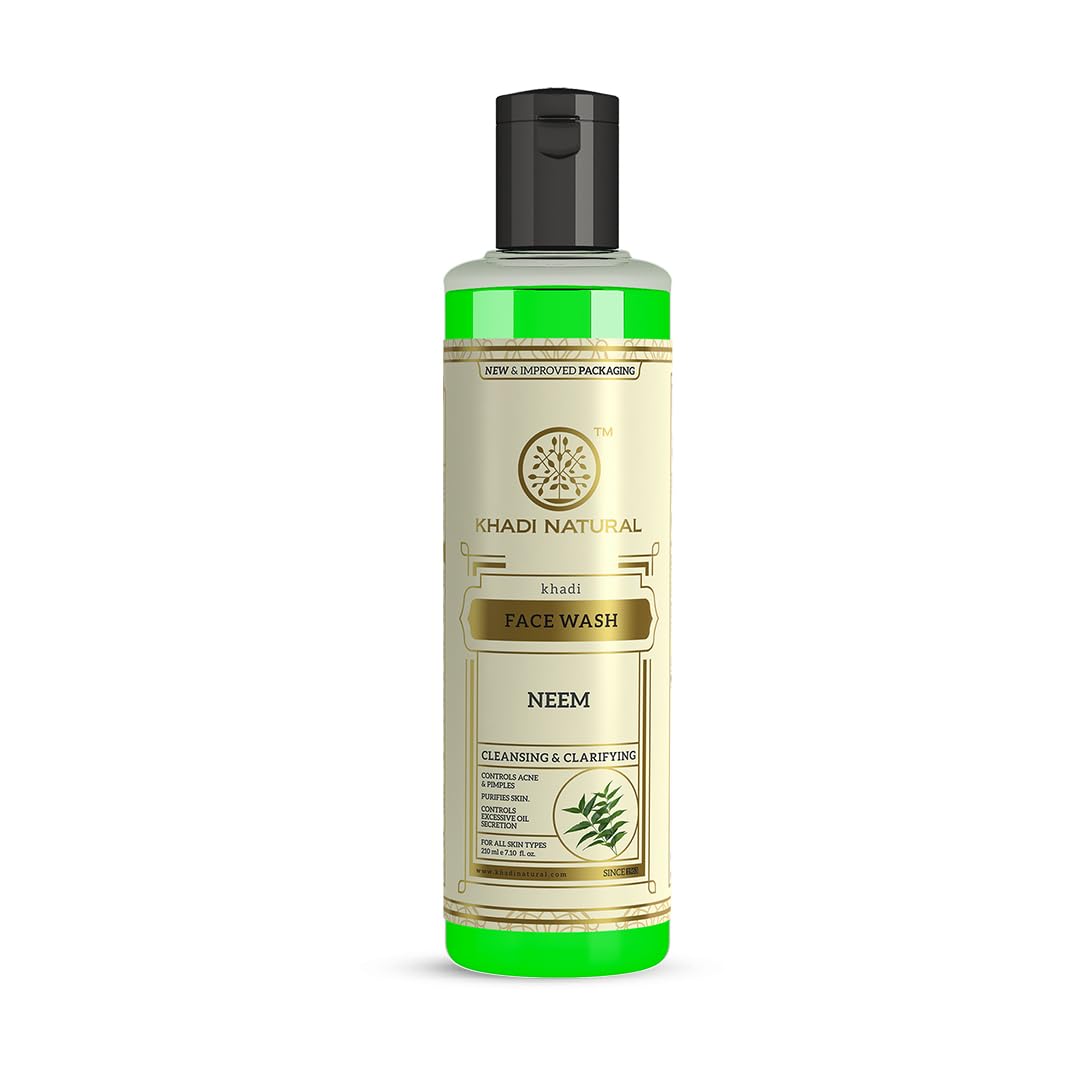 Picture of Khadi Natural Ayurvedic Neem Face Wash | Gentle Face Wash for Acne | Face Wash for Acne Prone Skin | Anti-Acne Face Wash with Neem | Paraben & Sulphate-Free | Suitable for All Skin Types 210ml