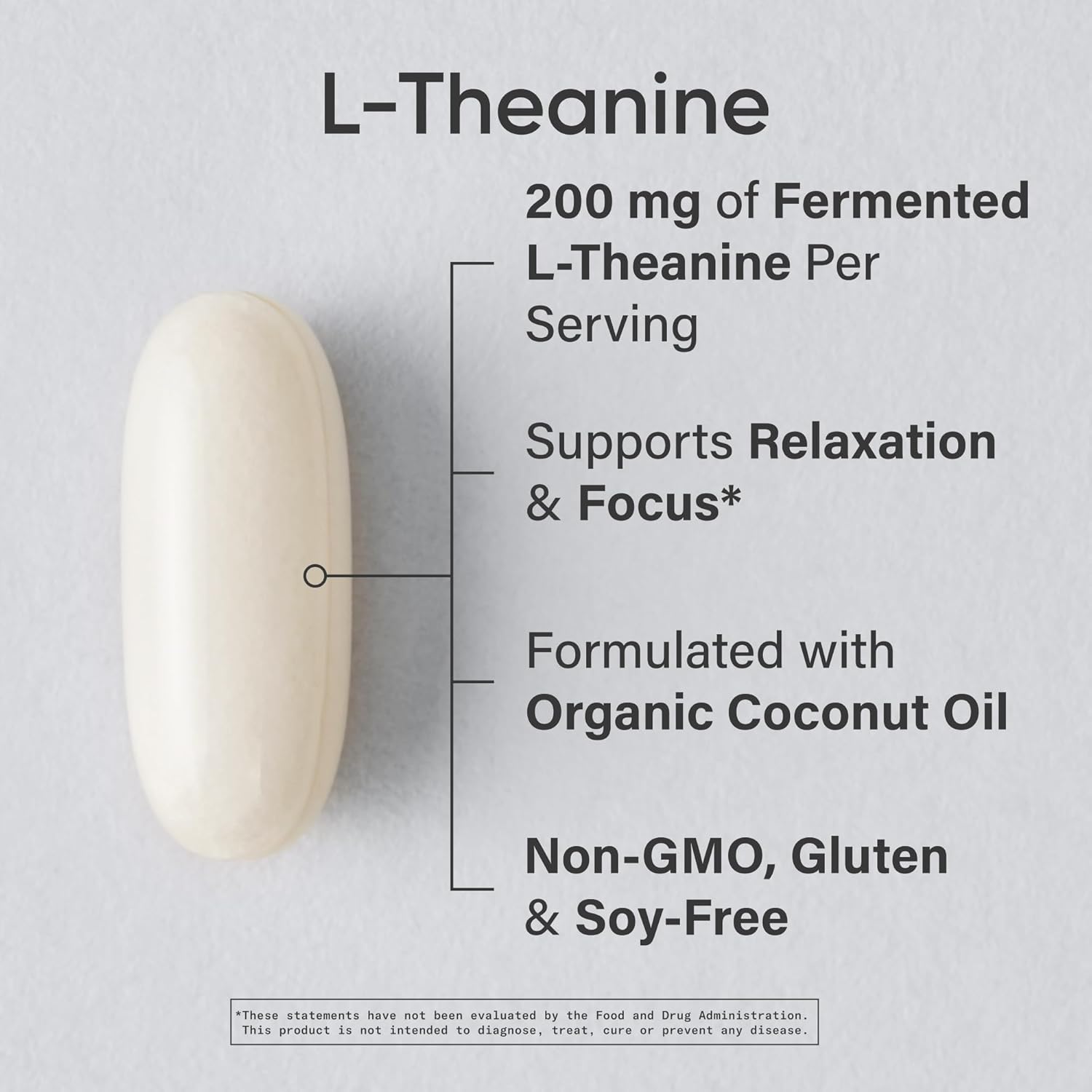 Picture of Sports Research Double Strength L-Theanine Supplement - Suntheanine Softgels for Focus, Relaxation &amp; Alertness - Non-Drowsy Support Made with Coconut Oil, Non-GMO &amp; Gluten Free - 200mg, 60 Count