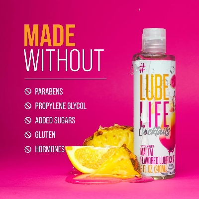 Picture of Lube Life Water-Based Mai Tai Flavored Lubricant, Personal Lube for Men, Women and Couples, Made without Added Sugar, 8 Fl Oz