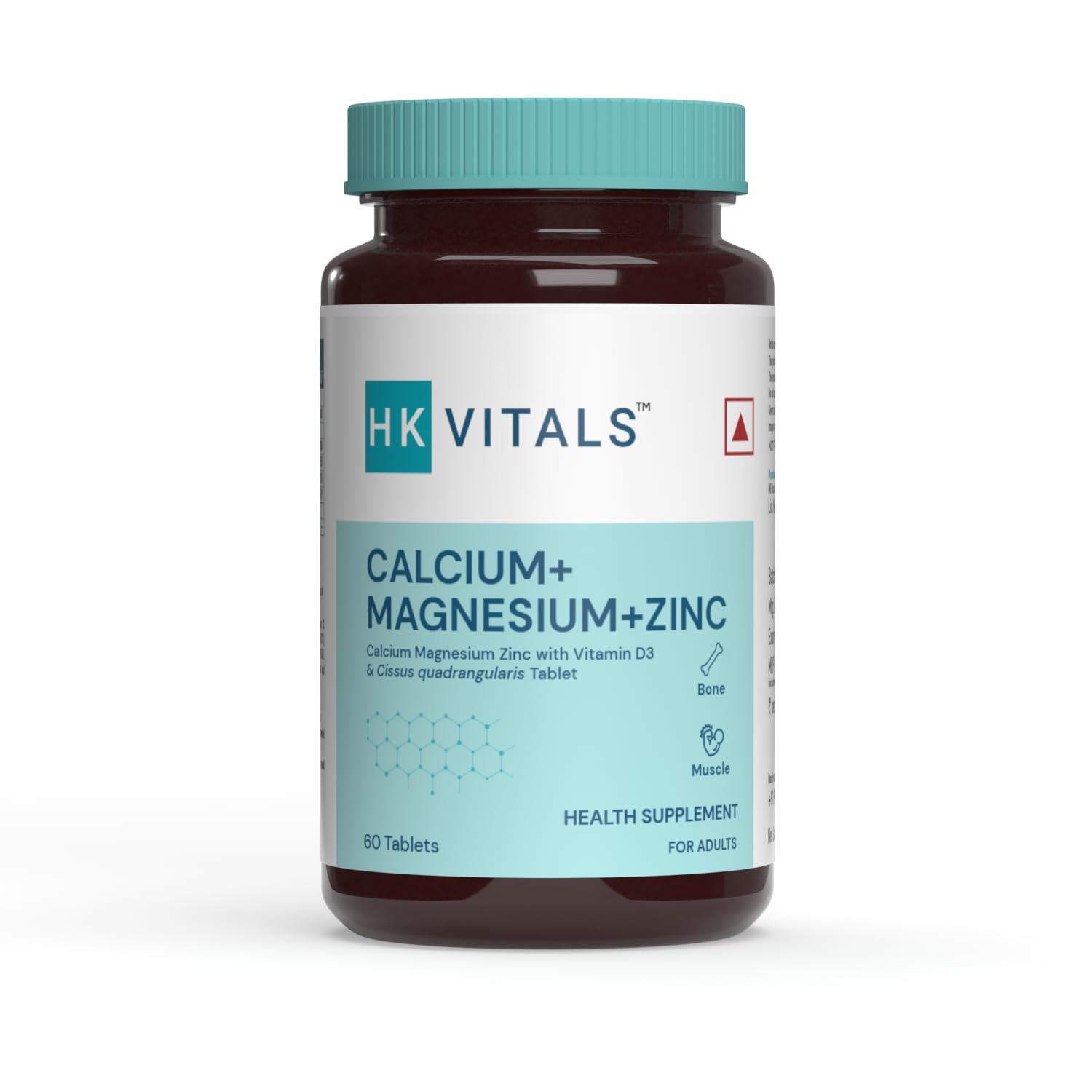 Picture of HealthKart HKVitals Calcium Magnesium & Zinc Tablets with Vitamin D3, Calcium Supplement for Women and Men, For Bone Health & Joint Support, 60 Calcium Tablets