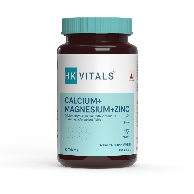 Picture of HealthKart HKVitals Calcium Magnesium & Zinc Tablets with Vitamin D3, Calcium Supplement for Women and Men, For Bone Health & Joint Support, 60 Calcium Tablets