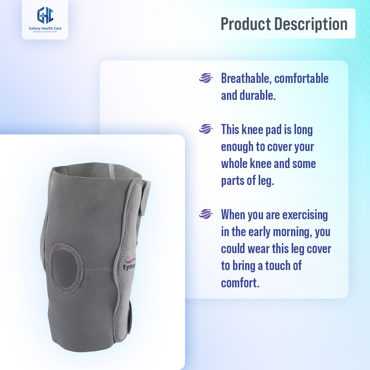 Picture of Tynor Elastic Support(Open Patella, Knee Cap Wrap Support, Compression, Pain Relief)