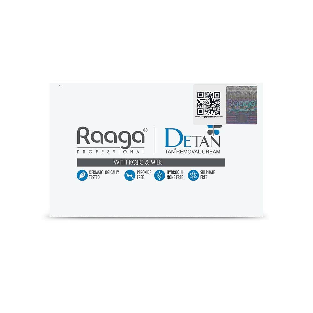 Picture of Raaga Professional De-Tan Pack | Tan Removal Cream with Kojic and Milk | Dermatologically Tested, Peroxide Free, Hydroquinone Free, Sulphate Free - 12g x 6 (72 gm)