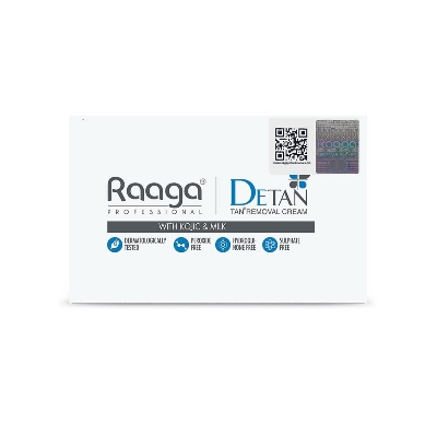 Picture of Raaga Professional De-Tan Pack | Tan Removal Cream with Kojic and Milk | Dermatologically Tested, Peroxide Free, Hydroquinone Free, Sulphate Free - 12g x 6 (72 gm)