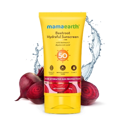 Picture of Mamaearth Beetroot Hydraful Sunscreen With Hyaluronic Acid - 50 g |SPF 50 & PA++++
