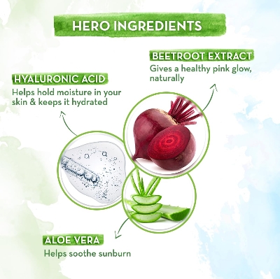 Picture of Mamaearth Beetroot Hydraful Sunscreen With Hyaluronic Acid - 50 g |SPF 50 & PA++++