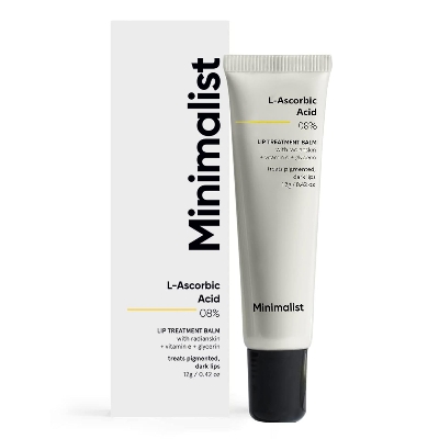 Picture of Minimalist 8% L-Ascorbic Acid Lip Treatment Balm with Vitamin E, Radianskin & Glycerine for Pigmented & Dark Lips | For Women & Men | 12 gm