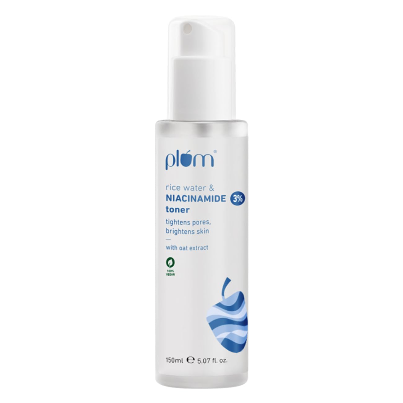 Picture of Plum 3% Niacinamide & Rice Water Face Toner | With Rice Ferment Extract | Alcohol-Free Toner | Fades Blemishes, Brightens Skin | Smoothens Skin | Fragrance-Free | 100% Vegan | 150 ml