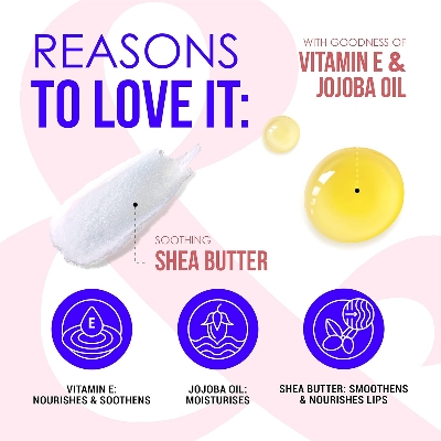 Picture of Blue Heaven Jelly & Butter Lip Balm infused with Jojoba Oil, Shea Butter + Vitamin E, smoothens Dry & Chapped Lips, Fades Pigmentation, Soften & Smoothes Plums Lips, Dusty Rose, 3g
