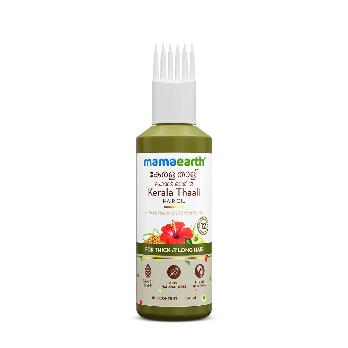 Picture of Mamaearth Kerala Thaali Hair Oil with Hibiscus, Bhringraj, Methi Dana & Amla for Thick & Long Hair - 150 ml