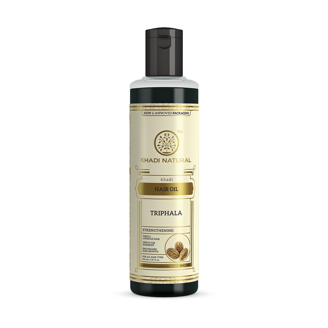 Picture of Khadi Natural Triphala Herbal Hair Oil|Stimulates hair follicles and roots|Anti dandruff hair oil|Promotes hair growth|Suitable for all hair types| 210ml