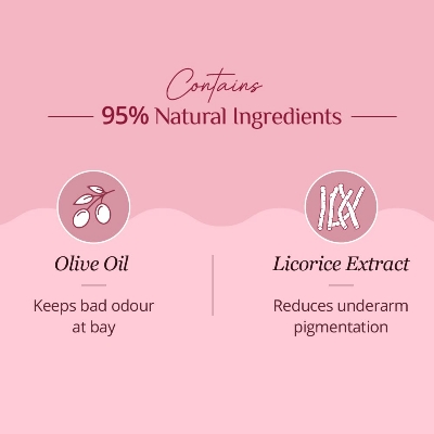 Picture of Carmesi Natural Underarm Roll On Deodorant for Women | 95% Natural + 5% Essential Ingredients | For Fresh Underarms All Day | No Alcohol & Aluminium | Floral Sunset | 50 ml