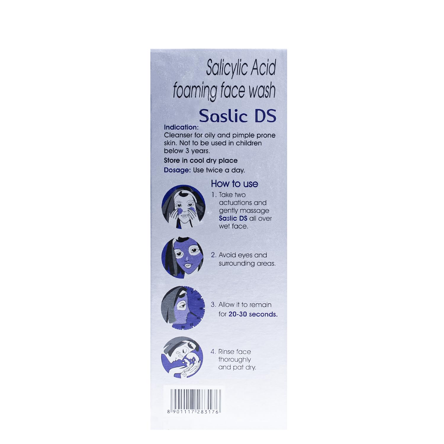 Picture of Cipla Saslic DS Foaming Face Wash | 2% Salicylic Acid | Acne Prevention | Pore Unclogging Formula for Clear Skin | 60ml
