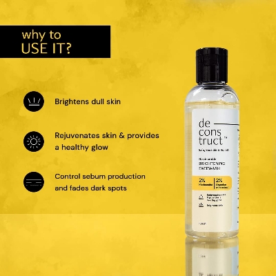 Picture of Deconstruct Niacinamide Brightening Facewash | 2% Niacinamide + 2% Liquorice Root Extract | Cleanses, Brightens | Face Wash for Tan Removal, Clear and Bright Skin & Glowing Skin | 100 ml