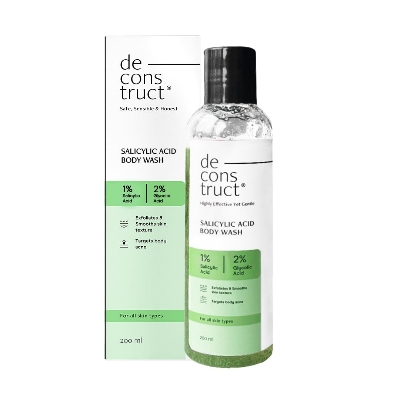 Picture of Deconstruct 1% Salicylic Acid Body Wash with 2% Glycolic Acid | Prevents Body Acne, Rough & Bumpy skin | Deeply cleanses skin | Shower gel for Women & Men- 200ml