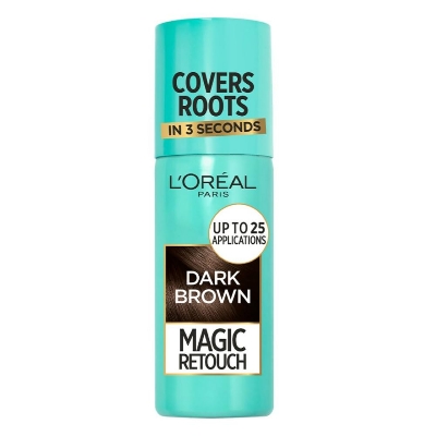 Picture of L'Oreal Paris Instant Root Concealer Spray, Ideal for Touching Up Grey Root Regrowth, Magic Retouch, 2 Dark Brown, 75ml