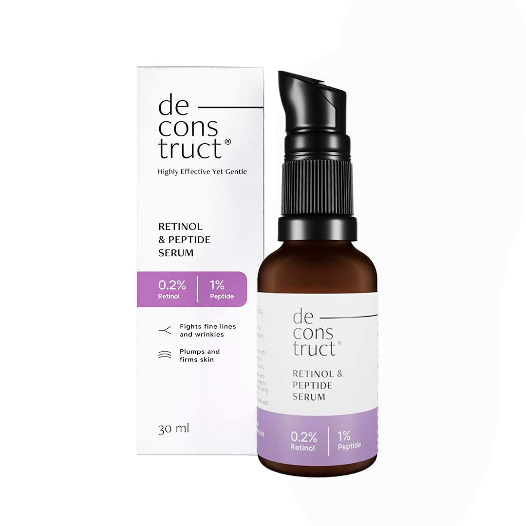 Picture of Deconstruct 0.2% Retinol Face Serum With 1% Peptide | Beginner Friendly | Anti Aging, Night Face Serum To Reduce Fine Lines & Wrinkles | For Men & Women | Beginner Friendly | 30 Ml