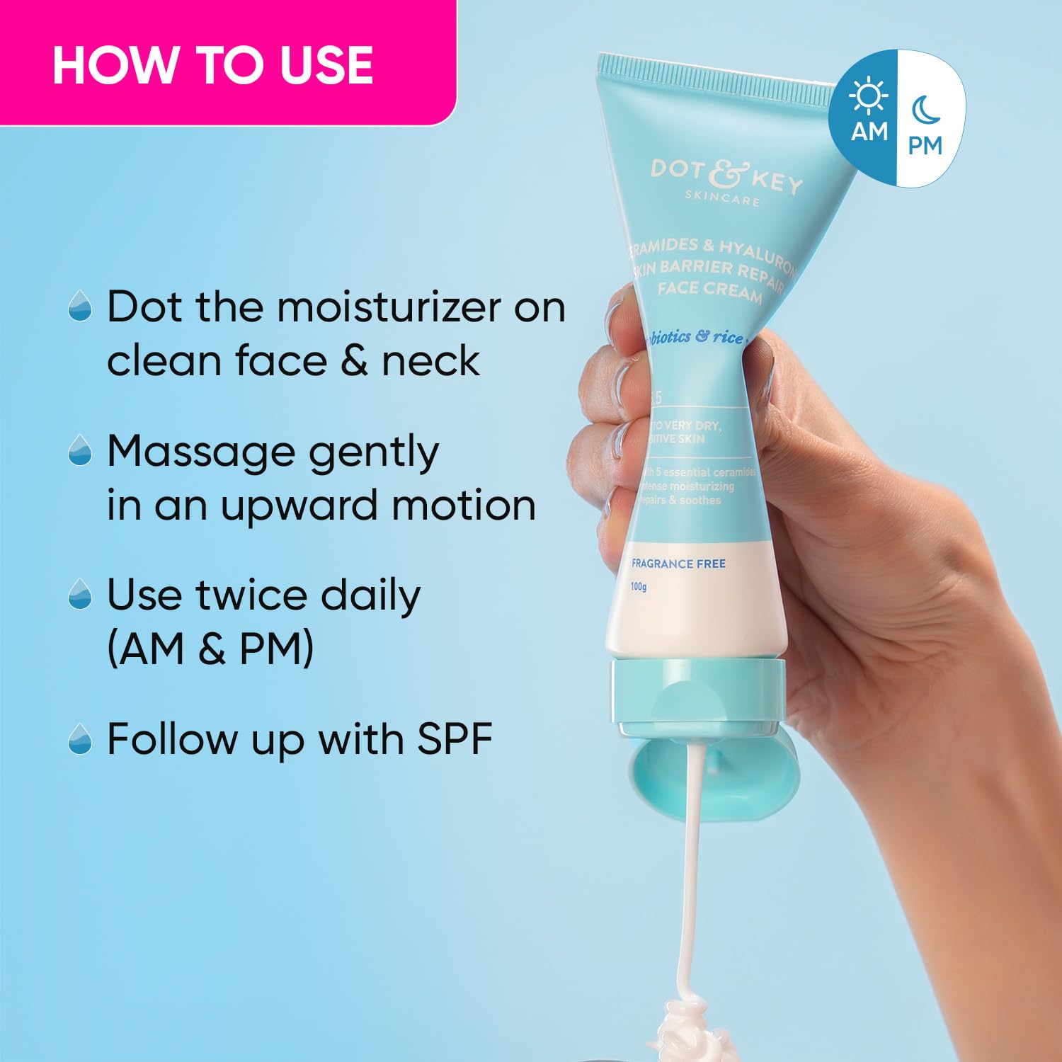 Picture of Dot & Key Ceramides Moisturizer with Hyaluronic for Intense Moisturizing and Skin Strengthening-175 gram
