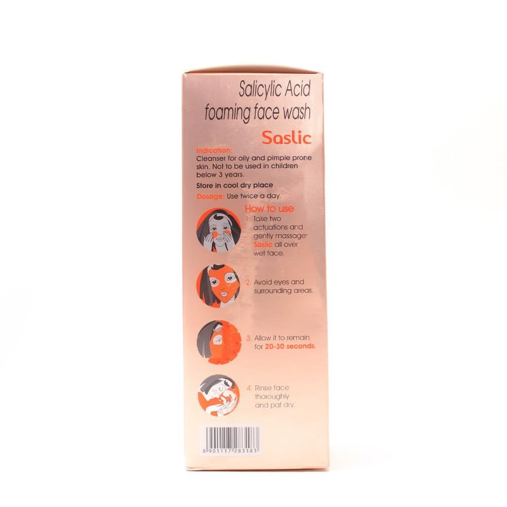 Picture of Cipla Saslic Foaming Face Wash | pH 5.5 | Salicylic acid | Acne Prone Skin | Oily skin | 60ml