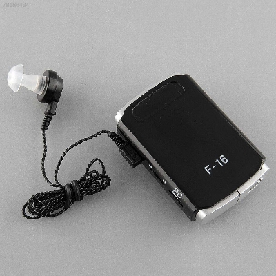 Picture of AA Super Axon F-16 Pocket Model Hearing AID Ear Machine with Superior Sound Quality Amplifier and Mini Adjustable Tone for Deaf People Suitable for upto 50% Hearing Loss (With 3 Month Warranty, For Single Ear, Black)