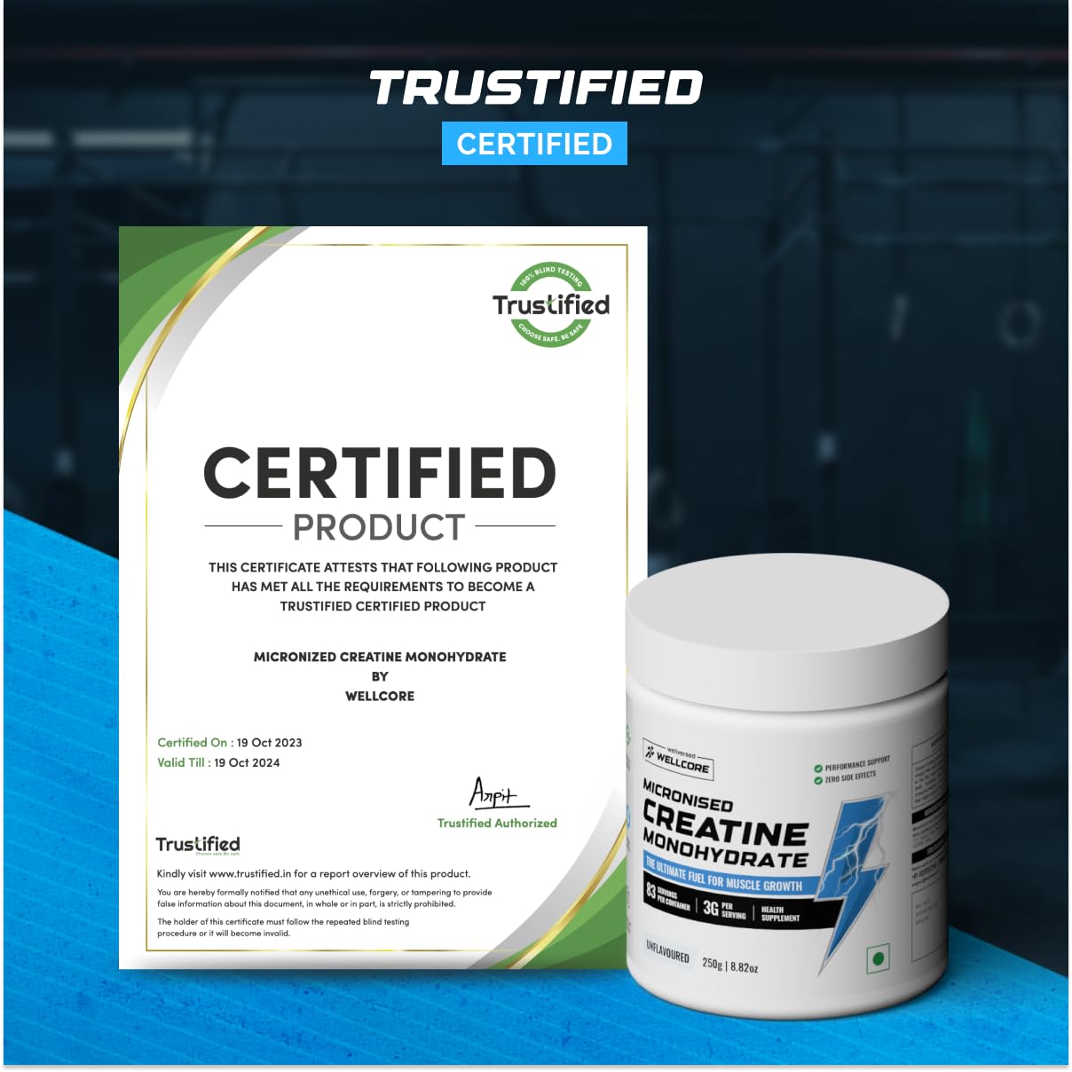 Picture of Wellcore - Pure Micronised Creatine Monohydrate Powder (Unflavoured, 33 Servings) | Rapid Absorption | Enhanced Muscle Strength & Power