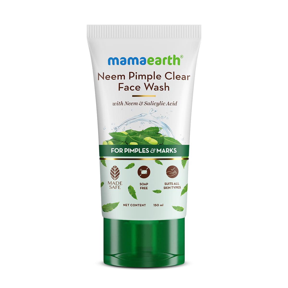 Picture of mamaearth Neem face wash - Neem Pimple Clear Face Wash with Neem & Salicylic Acid – 150 ml | Fights Pimples & Acne | Reduces Marks | Purifies Skin | Gently Cleanses | For All Skin Types & Sensitive Skin | Controls Excess Oil | For Men and Women