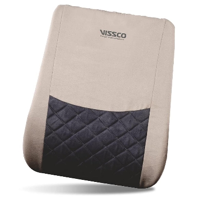 Picture of Vissco Smart Orthopaedic Back Rest | Pain Relief Pillow for Car Seat and Office Chair | Lumbar Cushion for Back Pain Relief- Universal (Grey)