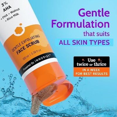 Picture of Chemist At Play Gentle Exfoliating Face Scrub with Mandelic Acid & Walnuts | Removes Dead Skin & Blackheads | Detans |Gives Instant Glow| Face Scrub for Women & Men | 100ml