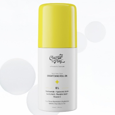 Picture of Chemist at Play Brightening Roll On For Neck, Knee & Elbow With 6% Vitamin C+ Hyaluronic Acid, AHAs, Niacinamide, & Ceramides | Helps Reduction in Pigmentation & Hydrates Dry Skin | 40ml